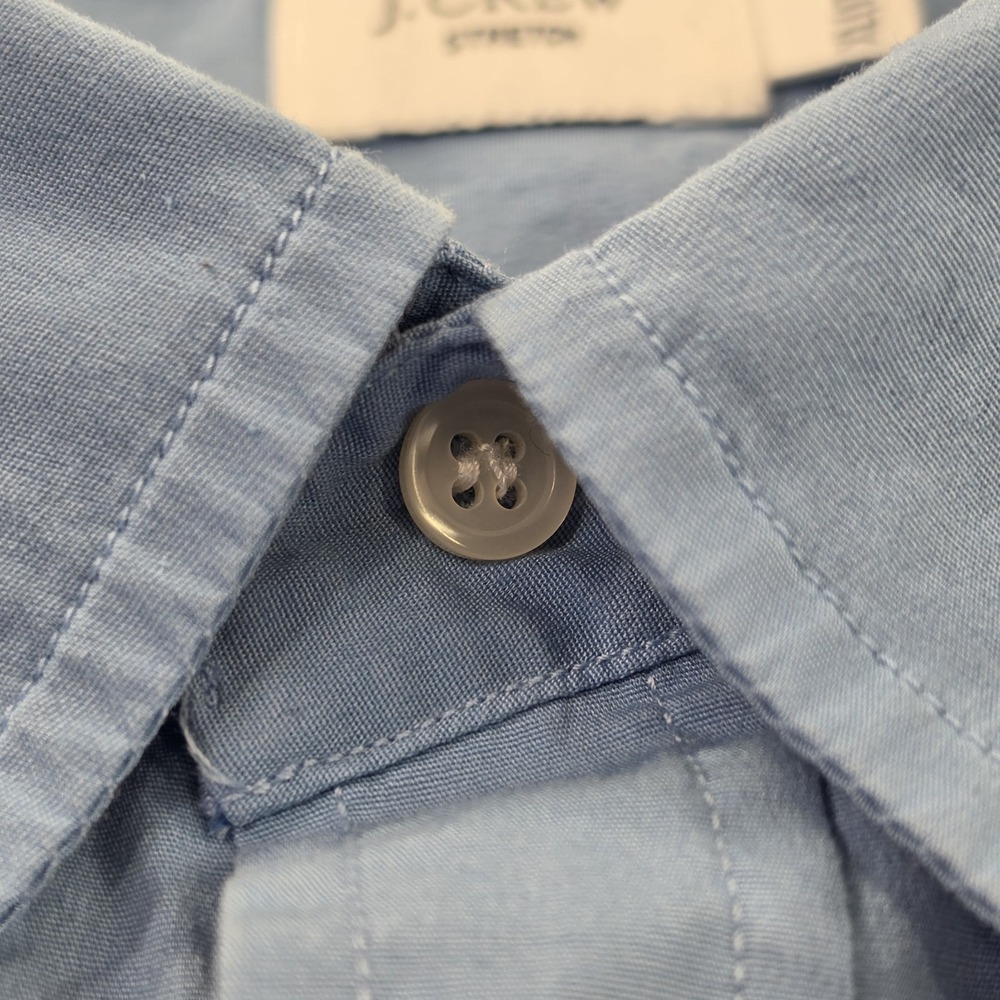 J. Crew Shirt Men's XL (17 1/2 - 18) Short Sleeve Button Up Collared Stretch - Picture 7 of 12
